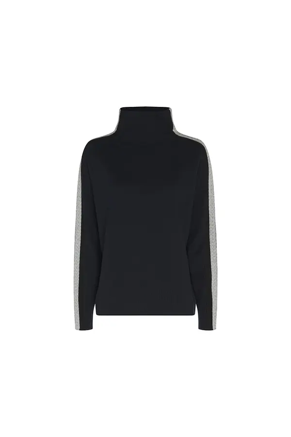 Tommy Hilfiger Tommy Hilfiger Sweater - SIDE STRIPE MOCK-NK SWEATER LS blue