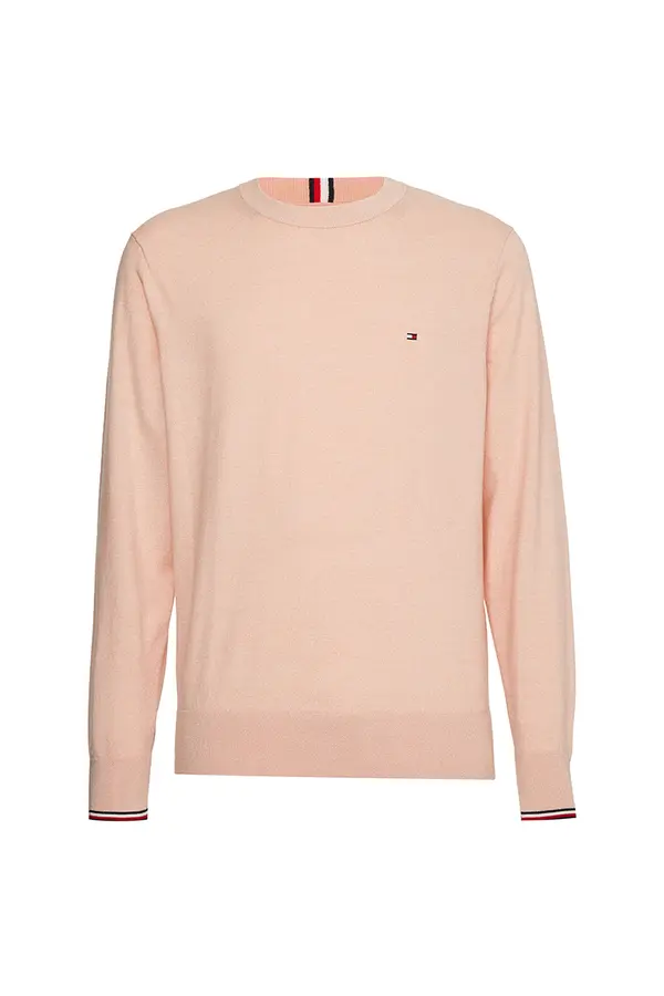 Tommy Hilfiger Tommy Hilfiger Sweater - TIPPED PIMA CTN MOULINE C-NK pink