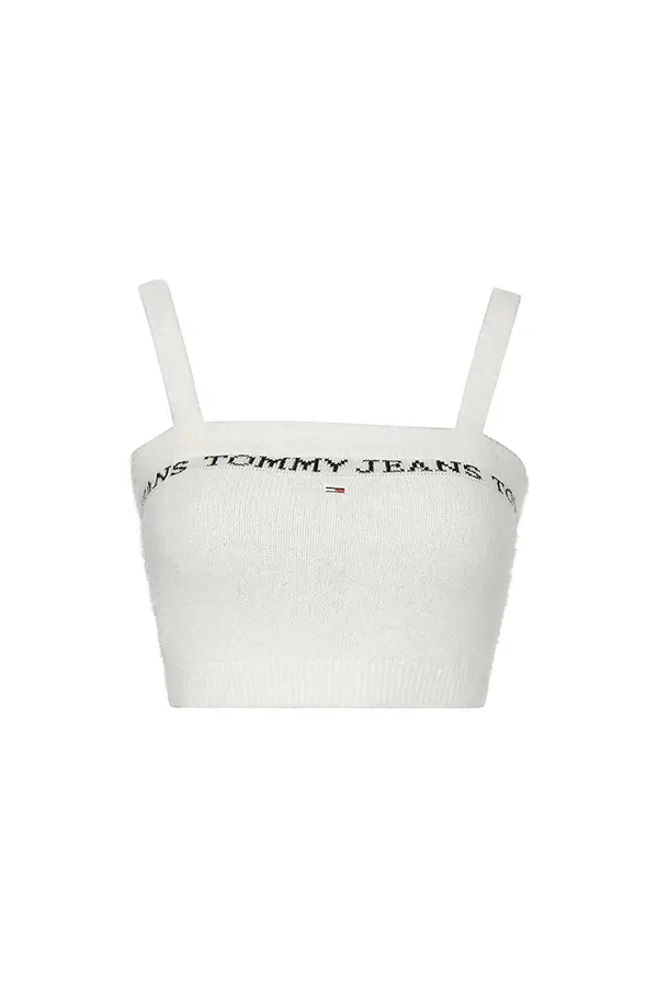 Tommy Hilfiger Jeans Tommy Jeans Top - TJW CROP FURRY CAMI TOP white