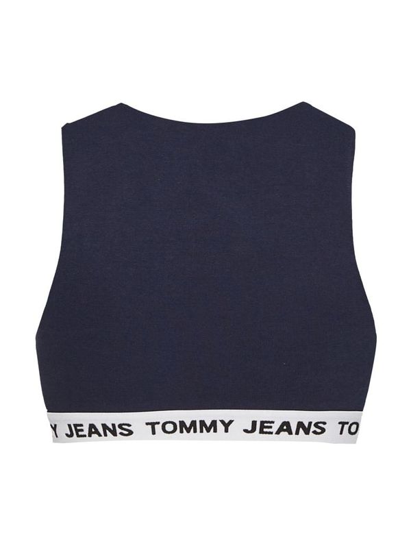 Tommy Hilfiger Tommy Jeans Top - TJW SUPER CROP V-LOGO WAISTAND blue