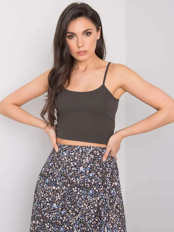 RUE PARIS Top-RV-TP-6626.88-Dark Khaki