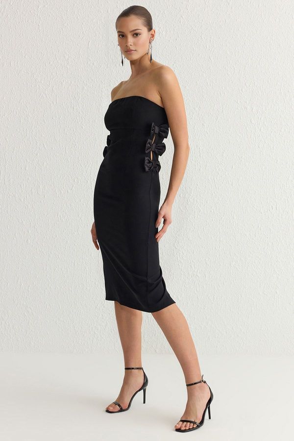 Trendyol Trendyol Black Bow Detailed Woven Dress