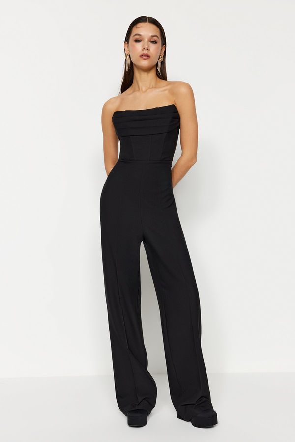 Trendyol Trendyol Black Corset Detailed Woven Jumpsuit