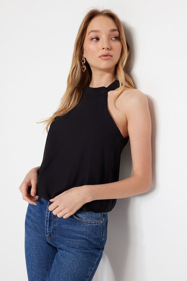 Trendyol Trendyol Black Halter Neck Woven Blouse