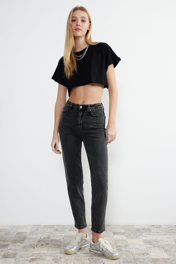 Trendyol Trendyol Black High Waist Slim Mom Jeans