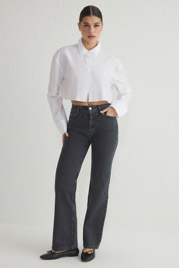 Trendyol Trendyol Black High Waist Wide Leg Jeans