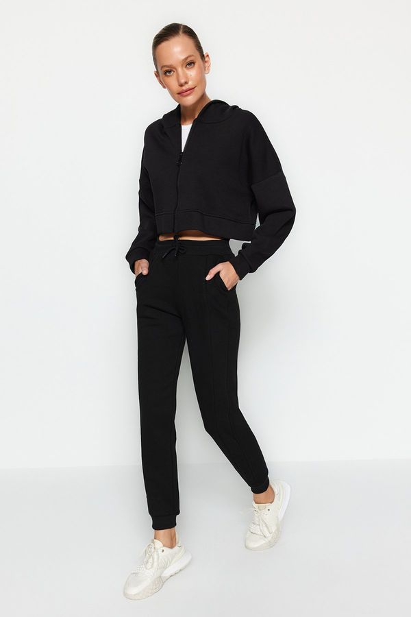 Trendyol Trendyol Black Stitching Detailed Thick Knitted Sweatpants