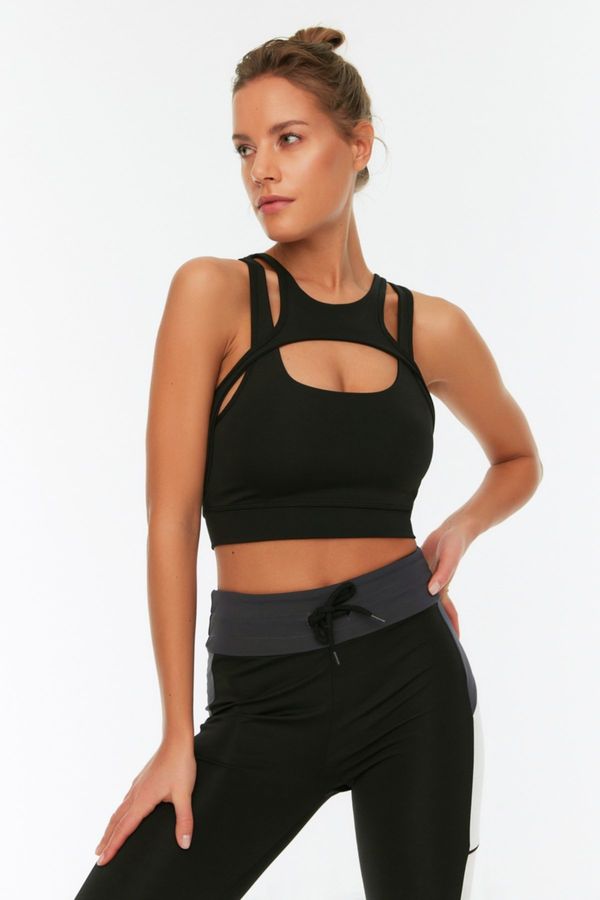 Trendyol Trendyol Black Supported/Shaping Barter Neck Knitted Sports Bra