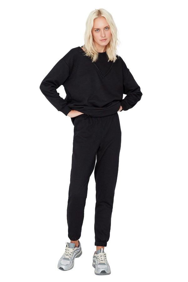 Trendyol Trendyol Black Thin Fleece Knitted Tracksuit Set