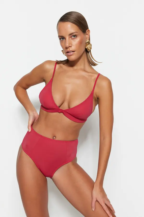 Trendyol Trendyol Claret crveni trokut visokog struka dvodijelni bikini set