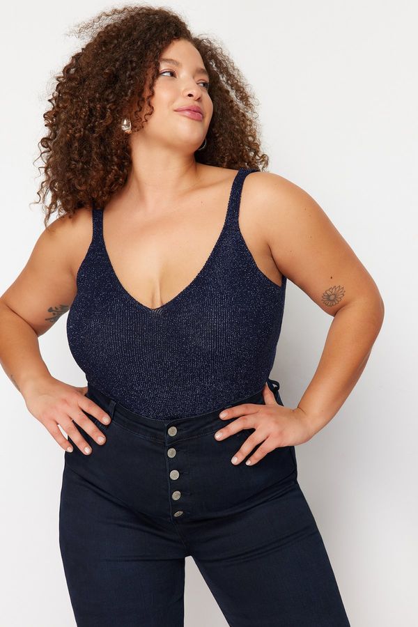 Trendyol Trendyol Curve Sax Strap Fine Knitwear Silvery Blouse