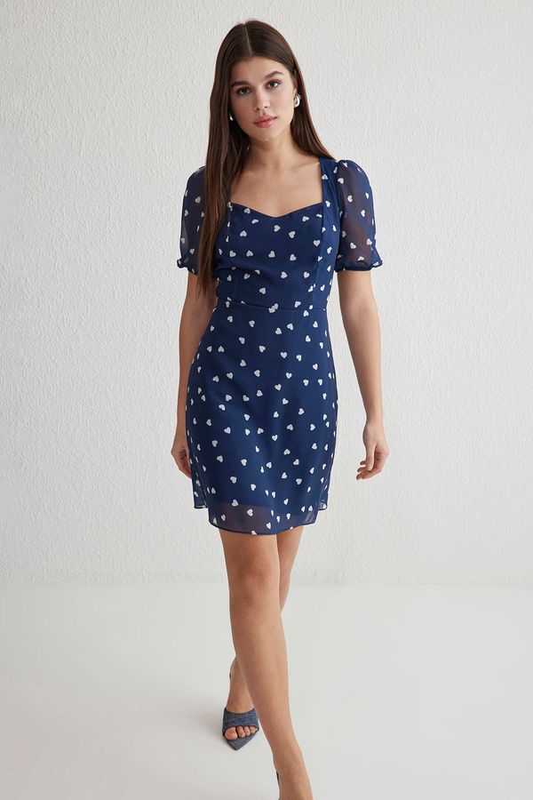 Trendyol Trendyol Dark Navy Heart Mini Woven Dress