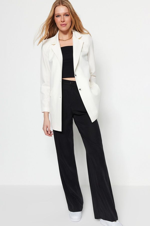 Trendyol Trendyol Ecru Lined Woven Blazer Jacket