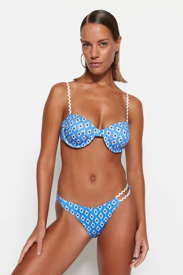 Trendyol Trendyol geometrijski uzorak normalne noge bikini dno