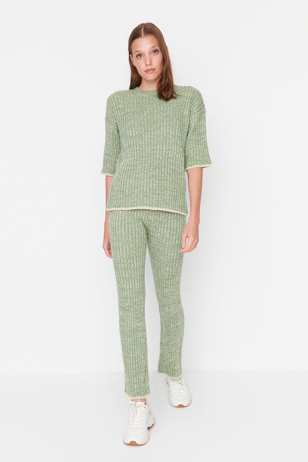 Trendyol Trendyol Green Gradient Patterned Sweater Top-Top Set