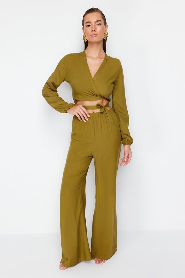 Trendyol Trendyol Green Woven Blouse Trousers Set