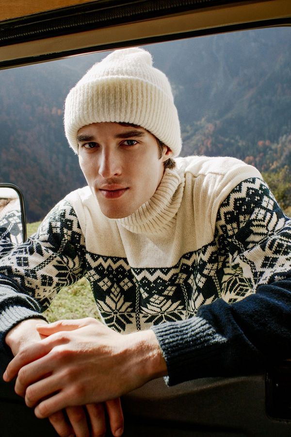 Trendyol Trendyol Indigo Regular Wool Turtleneck Ethnic Knitwear Sweater