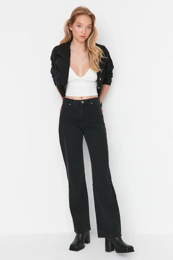 Trendyol Trendyol Jeans - Schwarz - Široka noga
