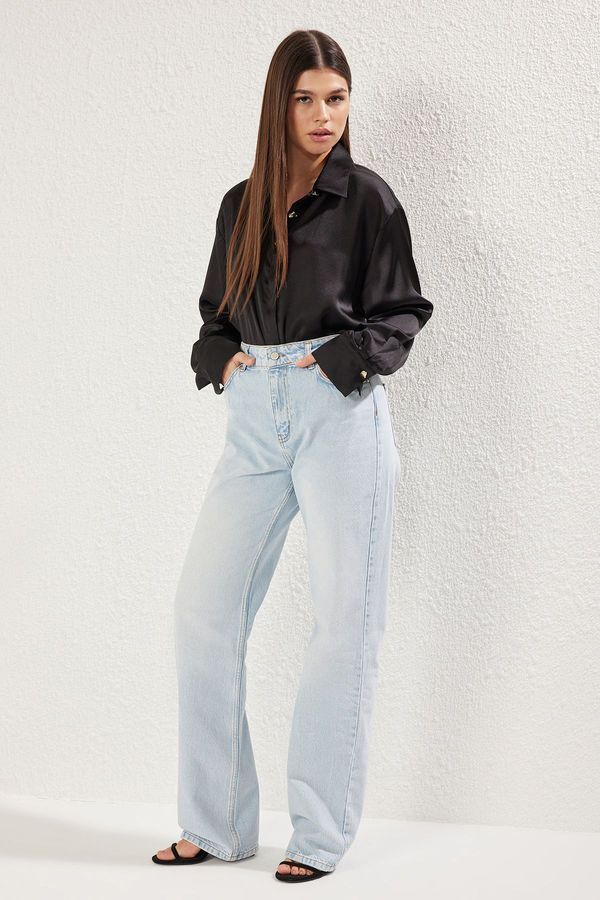 Trendyol Trendyol Light Blue Low Waist Wide Leg Jeans