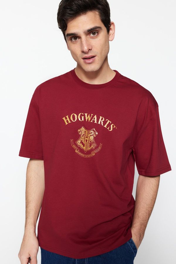 Trendyol Trendyol majica - Burgundija - Opušteno pristajanje