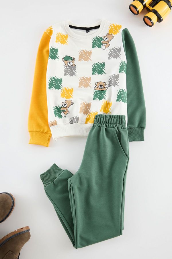 Trendyol Trendyol Multicolored Boy Printed Knitted Bottom-Top Set