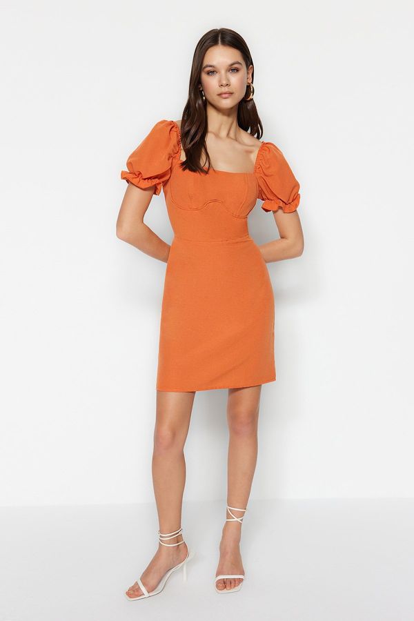 Trendyol Trendyol narančasta mini tkana haljina od balona