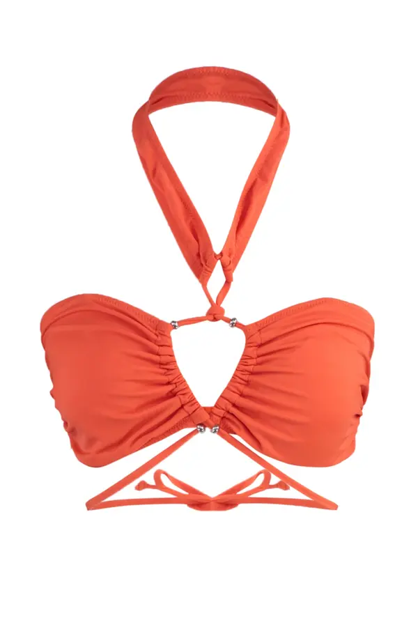Trendyol Trendyol Narančasti tunel bez naramenica Bikini Top