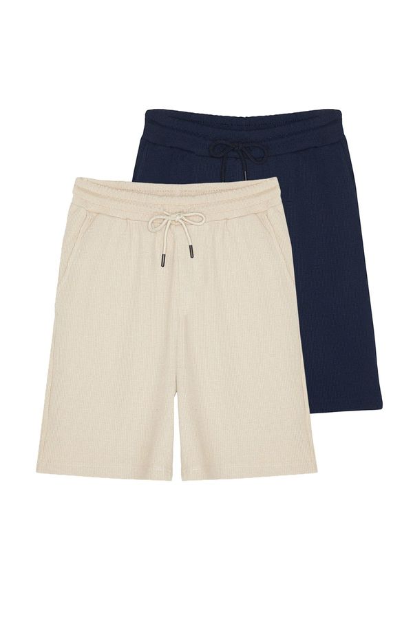 Trendyol Trendyol Navy Blue-Beige Corded Shorts & Bermuda