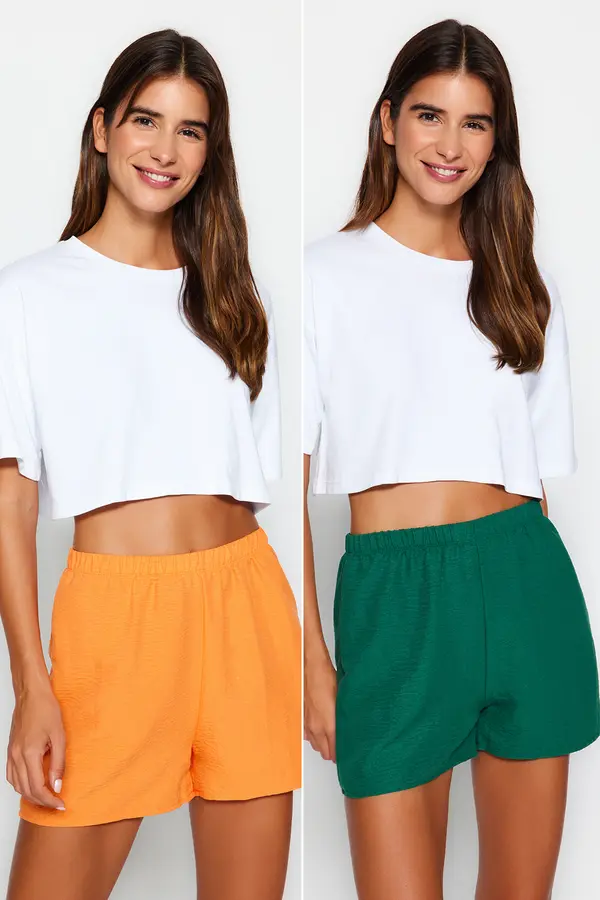 Trendyol Trendyol Orange-Very Colorful 2-Pack Woven Shorts