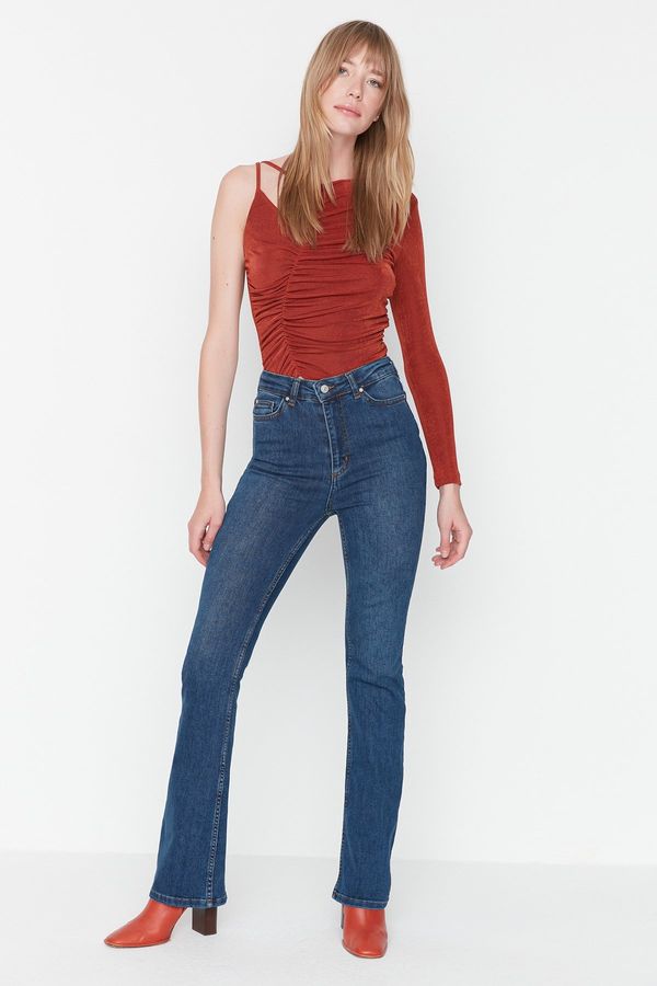 Trendyol Trendyol plave traperice visokog struka Skinny Flare