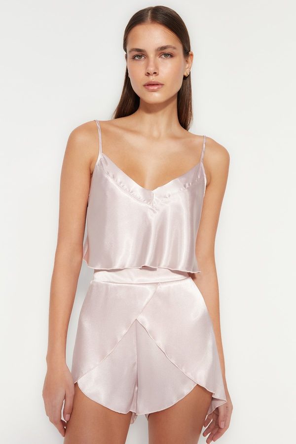 Trendyol Trendyol Powder Satin Tank Top-Shorts Woven Pajama Set