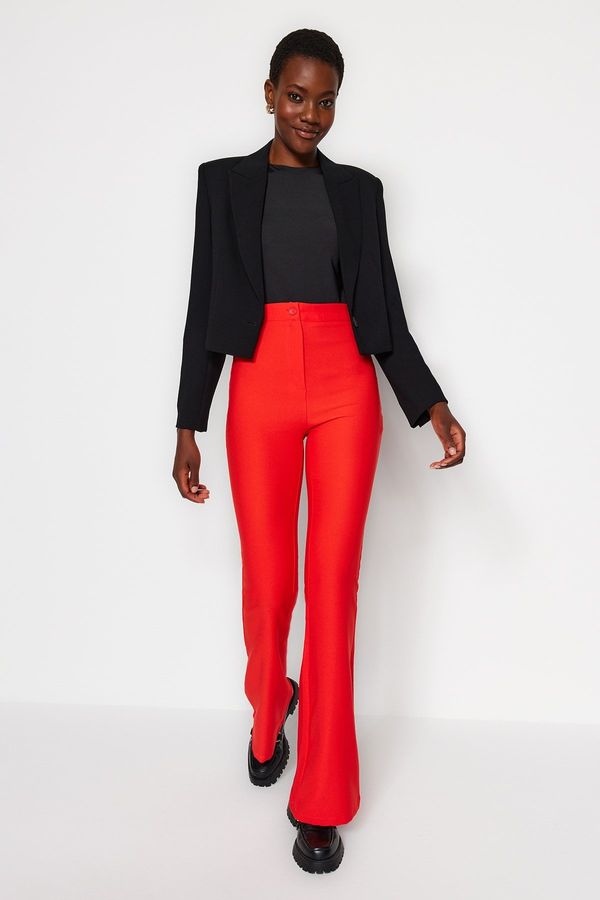 Trendyol Trendyol Red Spanish Leg Flare Woven Trousers