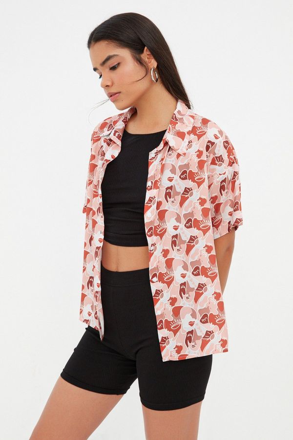 Trendyol Trendyol Shirt - Red - Regular fit