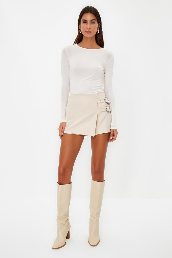 Trendyol Trendyol Stone Belt Detailed Woven Shorts Skirt