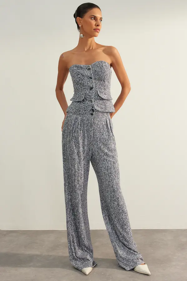 Trendyol Trendyol višebojne šljokičaste hlače