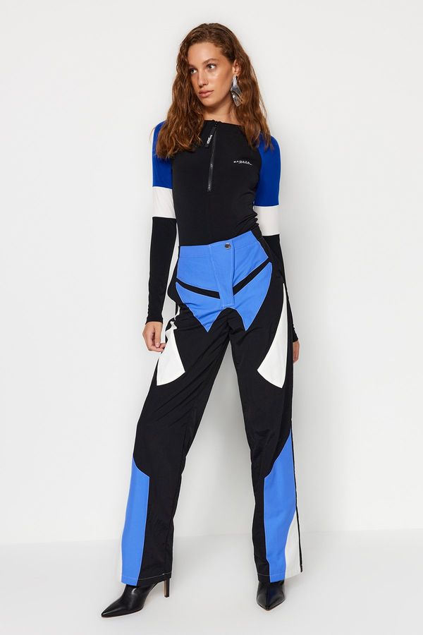 Trendyol Trendyol X Sagaza Studio Black Blocky padobranske hlače