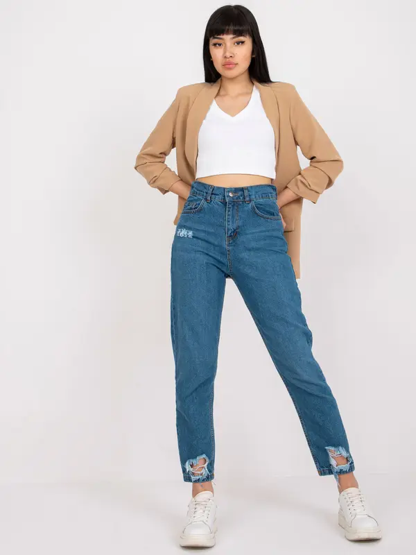 RUE PARIS Trousers jeans-RO-SP-PNT-4005.69-dark blue