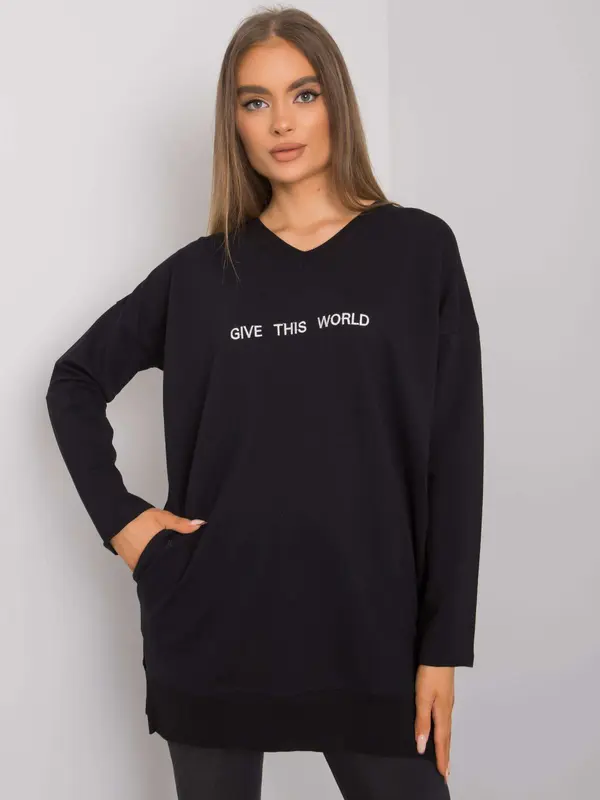 RUE PARIS Tunic-RV-TU-7201.43P-Black