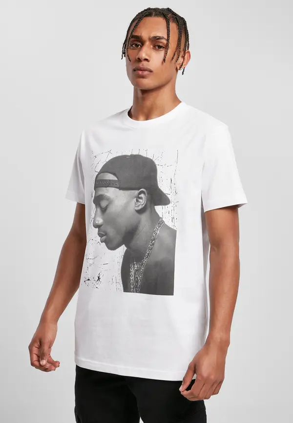 Merchcode Tupac Cracked Background Tee white