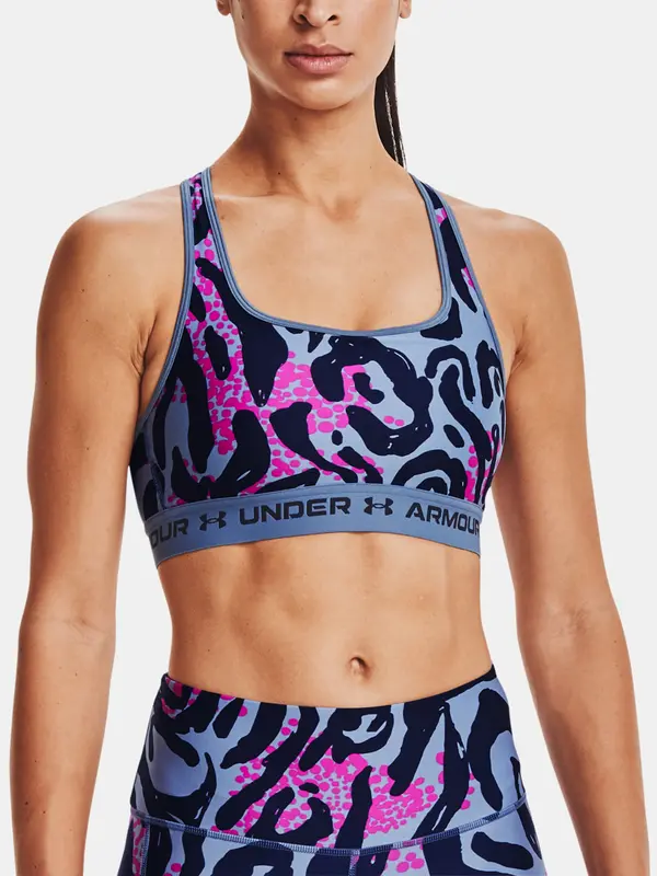 Under Armour Under Armour Crossback Bra Mid Print-Blu - Ladies