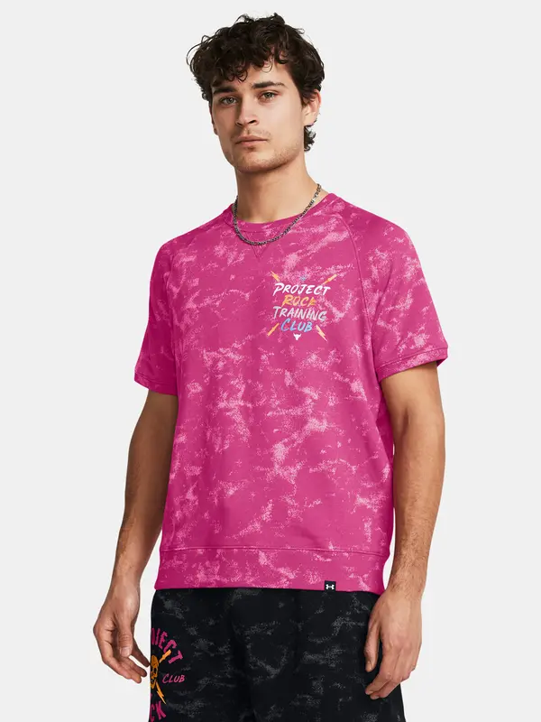Under Armour Under Armour majica kratkih rukava Pjt Rck Q2 Terry AOP Crew - ružičasta