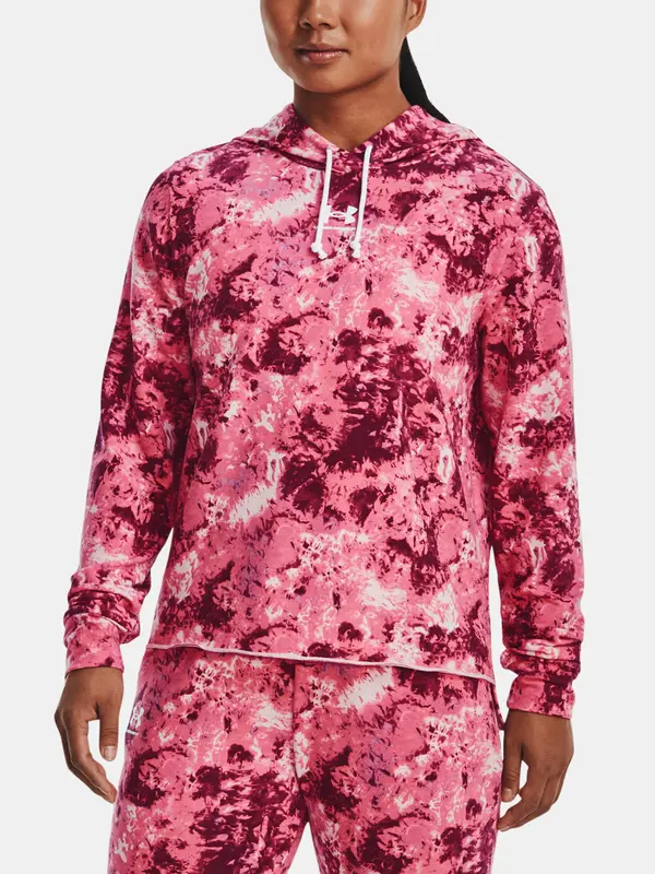 Under Armour Under Armour Sweatshirt Rival Terry Print Hoodie-PNK - Women