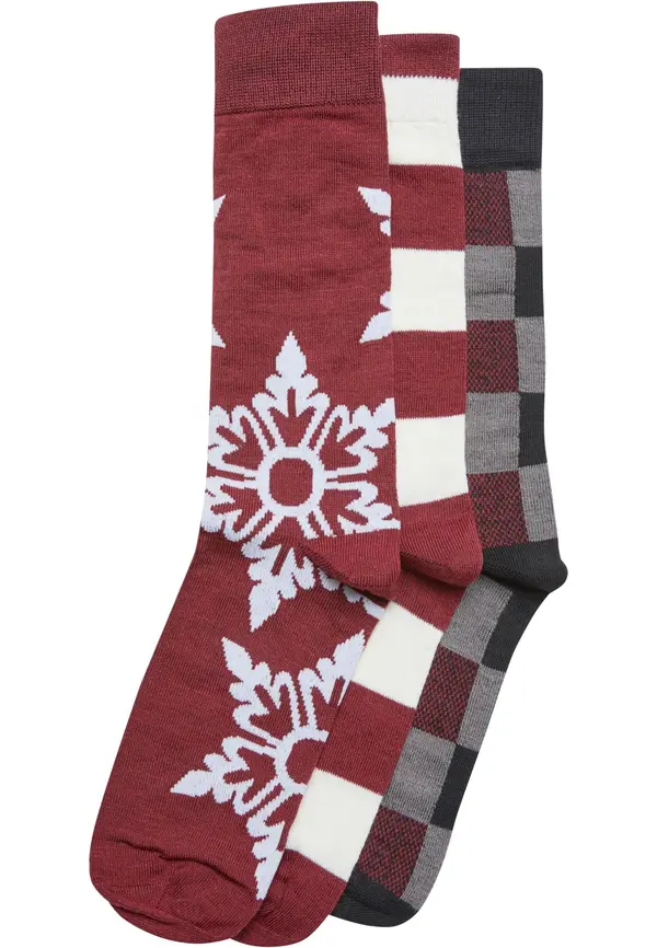 Urban Classics Unisex Christmas Socks Urban Classics Christmas Snowflakes Socks 3-Pack