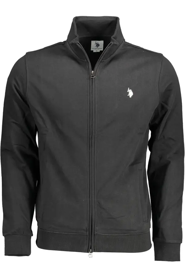 U.S. Polo Assn. US Polo muška crna majica s patentnim zatvaračem