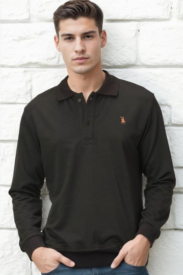 dewberry V4007 DEWBERRY MEN'S SWEATSHIRT-PLAIN BLACK