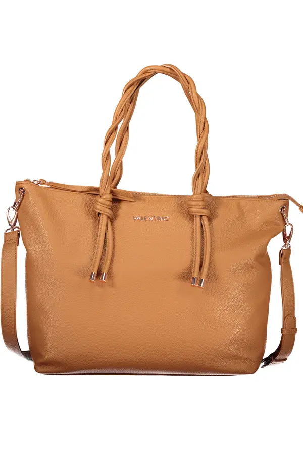 Valentino Bags Velika smeđa torbica s pletenim ručkama