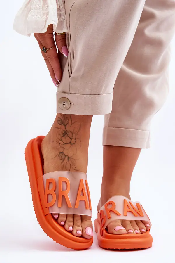 VINCEZA VINCEZA Women's Platform Slippers Orange Brave