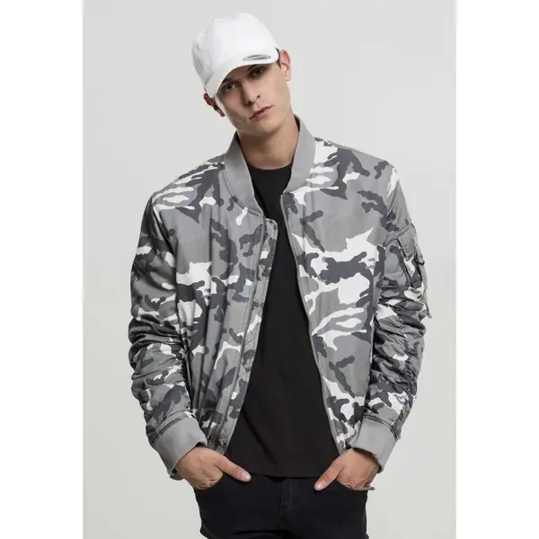 Urban Classics Vintage Camo Cotton Bomber Jacket Snow Camo
