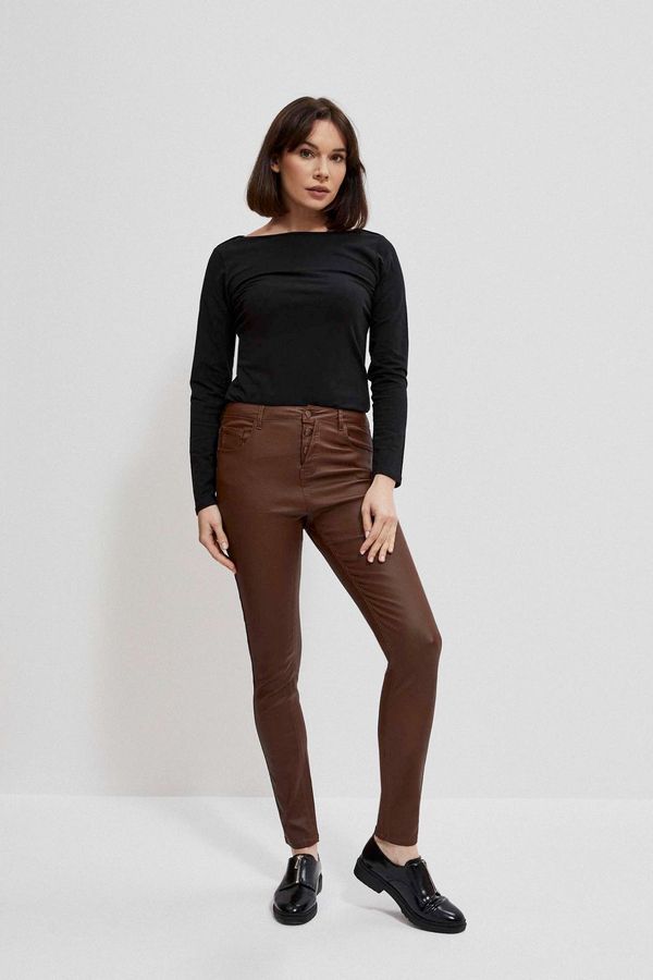 Moodo Viscose narrow trousers - brown