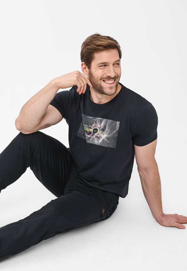 Volcano Volcano Man's T-shirt T-Cyber M02004-S23 Navy Blue